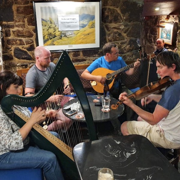 a group of people sitting in chairs