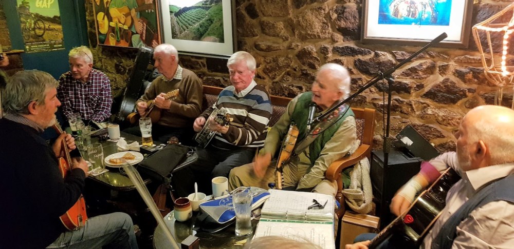 Musicians sitting at a table